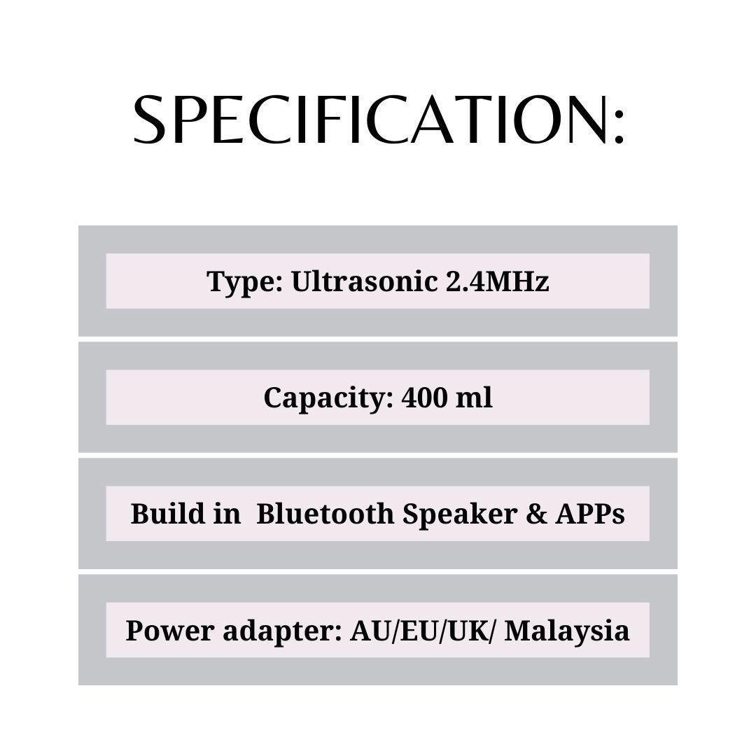 Bluetooth Music Aroma Diffuser (400ml) | Shop Diffuser | PAI Wellness