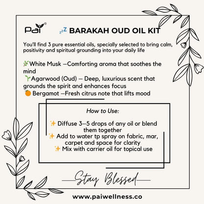 PAI - Barakah Oud Oil Kit Certified Pure Essential Oil