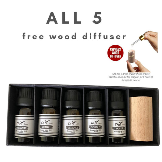 PAI Pure Blended Essential Oils Set free wood diffuser